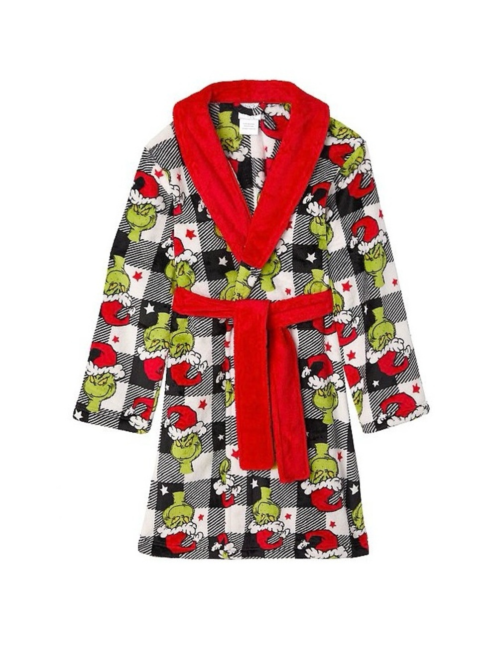 NWT. DR. SEUSS Grinch Pattern Plush Robe